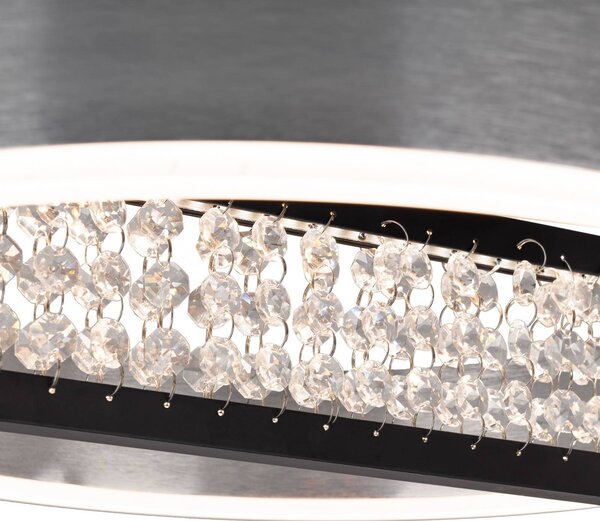 Näve Lampa wisząca Yvaris, możliwość ściemniania, aluminiowy / szary / cynkowy, salon / jadalnia, metal, nowoczesny