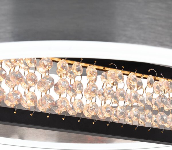 Näve Lampa sufitowa LED Yvaris, możliwość ściemniania, aluminiowy / szary / cynkowy, salon / jadalnia, metal, nowoczesny