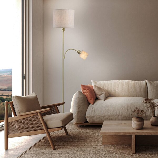 Näve Lampa stojąca Filomena, kremowy / amber, salon / jadalnia, metal