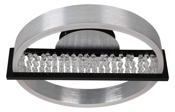Näve Lampa sufitowa LED Yvaris, możliwość ściemniania, aluminiowy / szary / cynkowy, salon / jadalnia, metal, nowoczesny