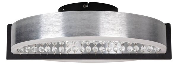 Näve Lampa sufitowa LED Yvaris, możliwość ściemniania, aluminiowy / szary / cynkowy, salon / jadalnia, metal, nowoczesny