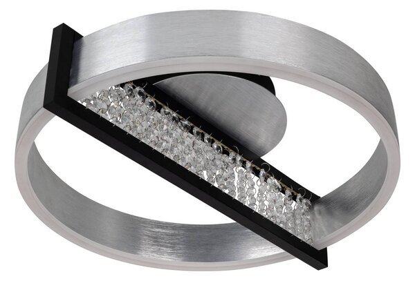 Näve Lampa sufitowa LED Yvaris, możliwość ściemniania, aluminiowy / szary / cynkowy, salon / jadalnia, metal, nowoczesny