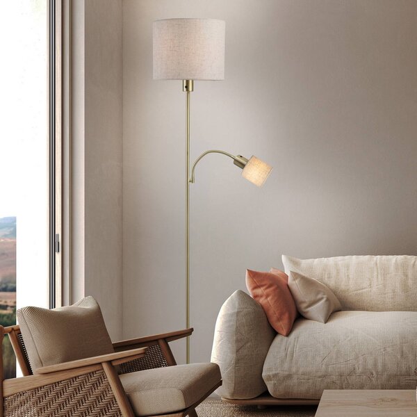 Näve Lampa stojąca Filomena, kremowy / amber, salon / jadalnia, metal