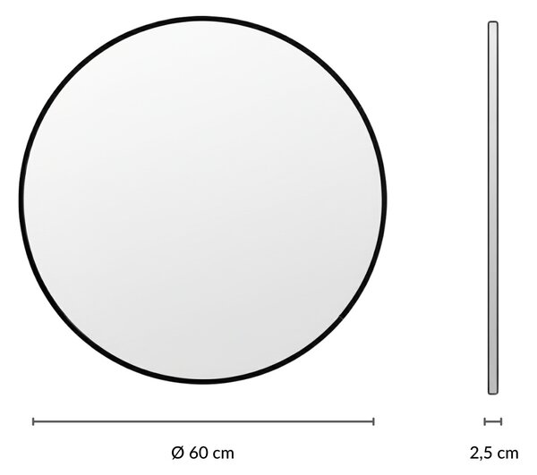 Okrągłe lustro ścienne LØOP, Ø 60 cm