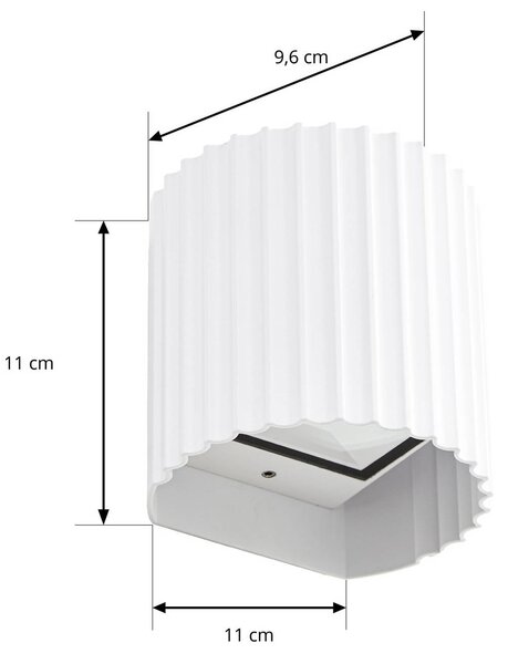 Kinkiet zewnętrzny LED Ralino Lindby, biały / opal, aluminium, nowoczesny