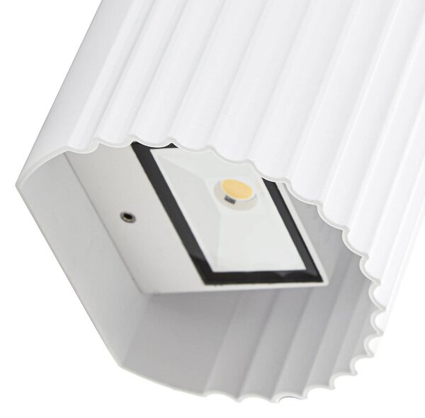 Kinkiet zewnętrzny LED Ralino Lindby, biały / opal, aluminium, nowoczesny