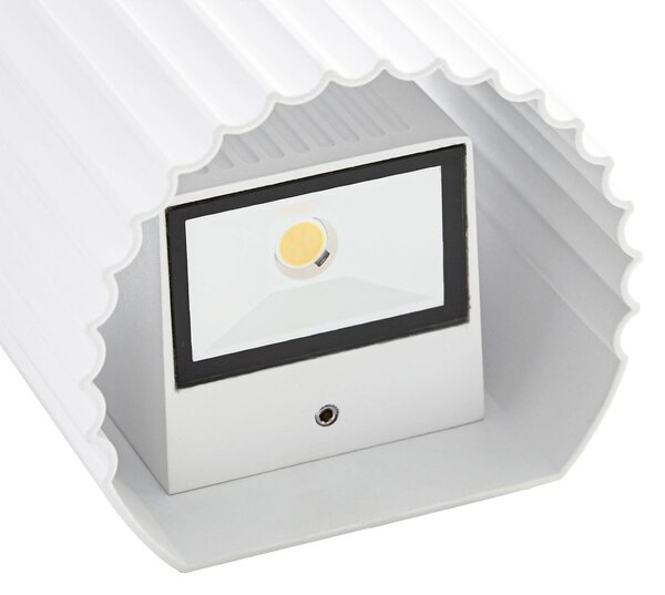 Kinkiet zewnętrzny LED Ralino Lindby, biały / opal, aluminium, nowoczesny