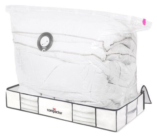 Tekstylno-plastikowe pojemniki próżniowe pod łóżko zestaw 2 szt. 105x45x15,5 cm Life – Compactor