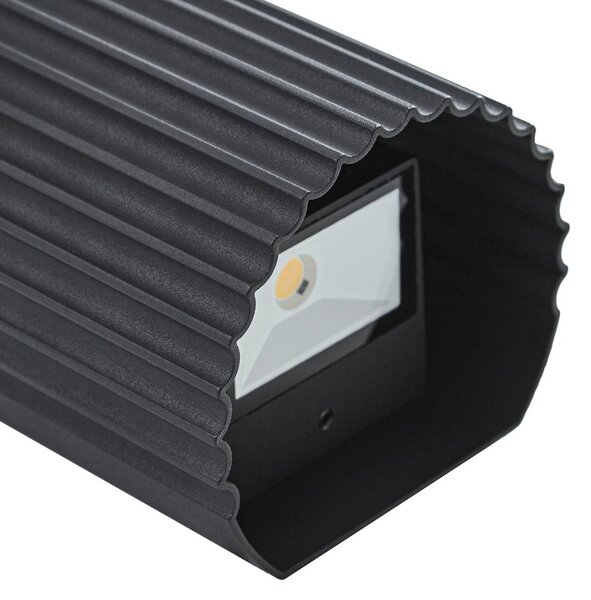 Lindby Kinkiet zewnętrzny LED Ralino, czarny, aluminium, nowoczesny
