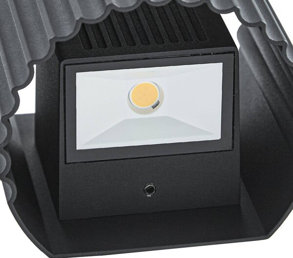 Lindby Kinkiet zewnętrzny LED Ralino, czarny, aluminium, nowoczesny