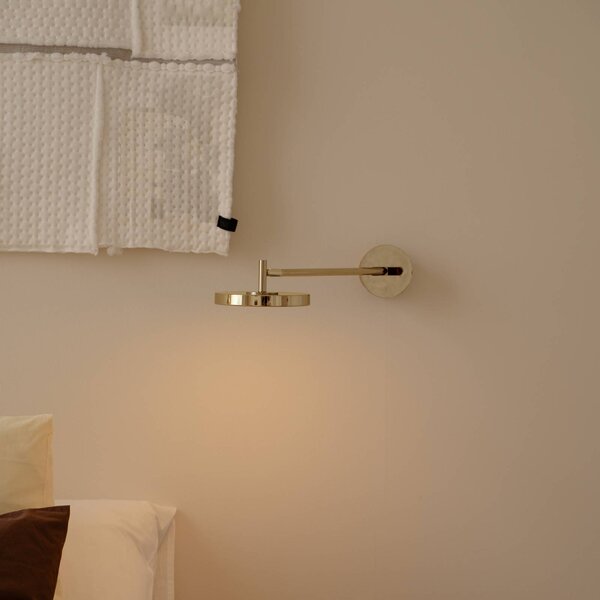 UMAGE Kinkiet designerski Asteria LONG HW, możliwość ściemniania, mosiężny / złoty, salon / jadalnia, metal, design