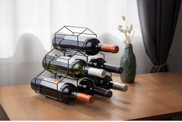 Czarny stojak na wino Compactor RackMAT
