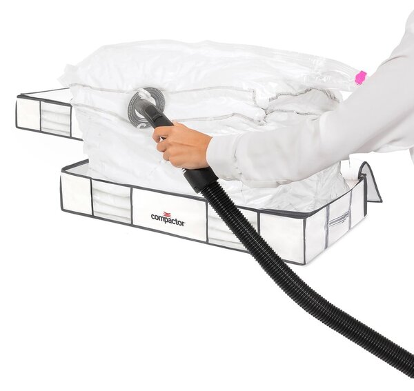 Tekstylno-plastikowe pojemniki próżniowe pod łóżko zestaw 2 szt. 105x45x15,5 cm Life – Compactor