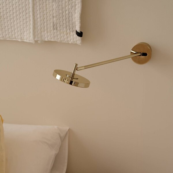 UMAGE Kinkiet designerski Asteria LONG HW, możliwość ściemniania, mosiężny / złoty, salon / jadalnia, metal, design