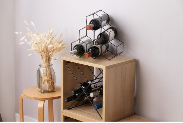 Czarny stojak na wino Compactor RackMAT