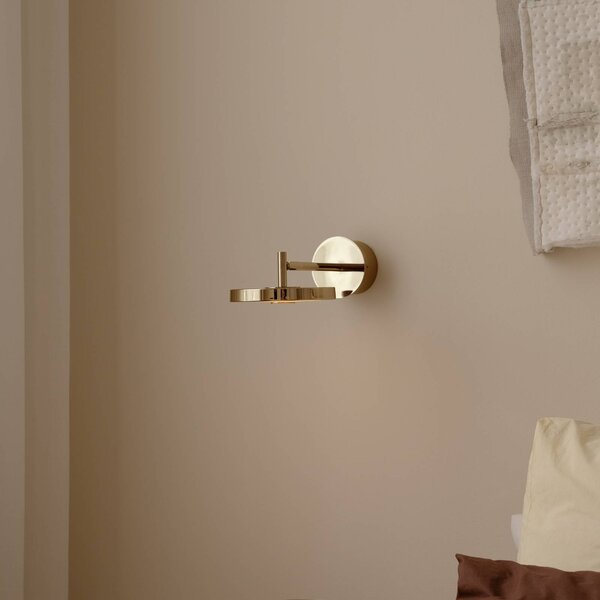 UMAGE Kinkiet designerski Asteria SHORT HW, możliwość ściemniania, mosiężny / złoty, salon / jadalnia, metal, design