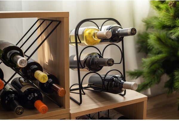Metalowy stojak na wino na 6 butelek– Compactor