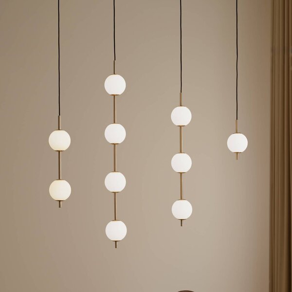 UMAGE Lampa wisząca designerska Audrey, możliwość ściemniania, mosiężny / złoty, salon / jadalnia, metal, design
