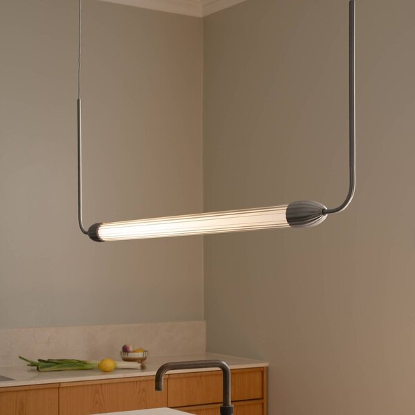 UMAGE Lampa wisząca designerska LEMON SQUEEZE LINEAR, możliwość ściemniania, aluminiowy / szary / cynkowy, salon / jadalnia, metal, design