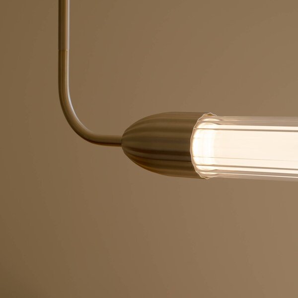 UMAGE Lampa wisząca designerska LEMON SQUEEZE LINEAR, możliwość ściemniania, mosiężny / złoty, salon / jadalnia, metal, design