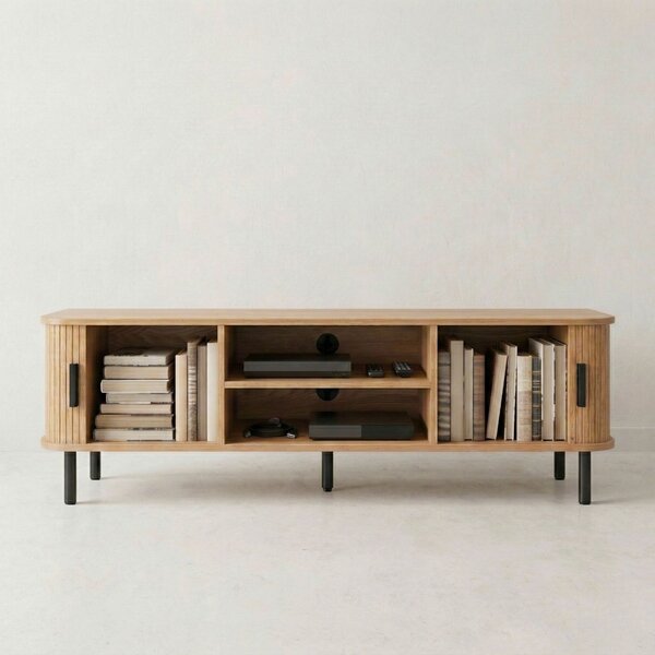 Szafka rtv ryflowana SCAVA, 140 x 40 x 46 cm