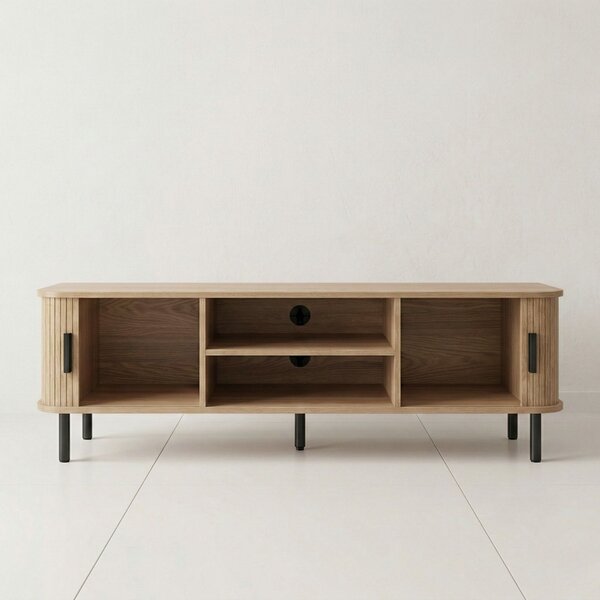 Szafka rtv ryflowana SCAVA, 140 x 40 x 46 cm