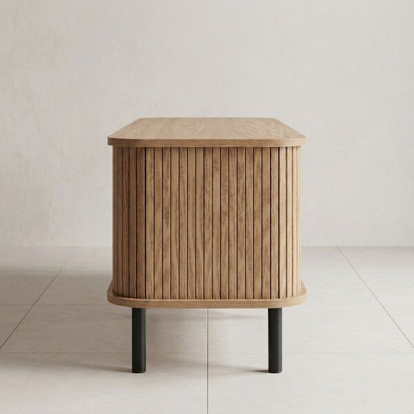 Szafka rtv ryflowana SCAVA, 140 x 40 x 46 cm