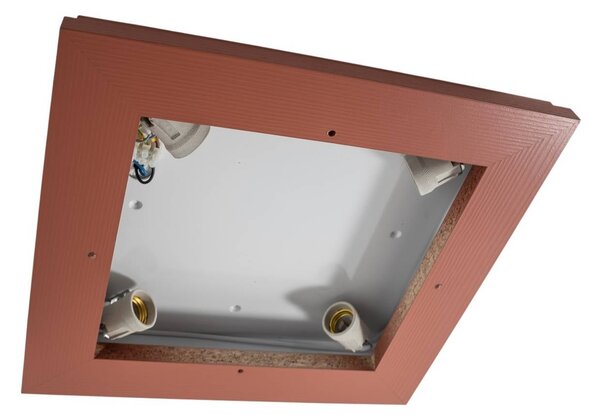 Lampa sufitowa Tally Argon, terracotta, przedpokój, drewno