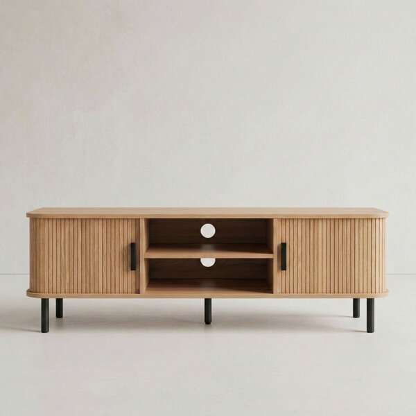 Szafka rtv ryflowana SCAVA, 140 x 40 x 46 cm