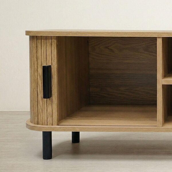 Szafka rtv ryflowana SCAVA, 140 x 40 x 46 cm