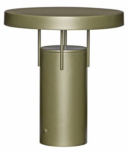 Hübsch Ładna lampa stołowa LED BringMe na baterie, ciemnozielona metaliczna, 28 cm BringMe, możliwość ściemniania, zielony, metal, nowoczesny