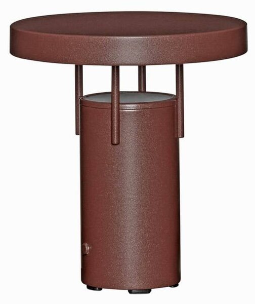 Hübsch Ładna lampa stołowa LED BringMe Mini, bordowa, 20 cm możliwość ściemniania, czerwony, metal, nowoczesny