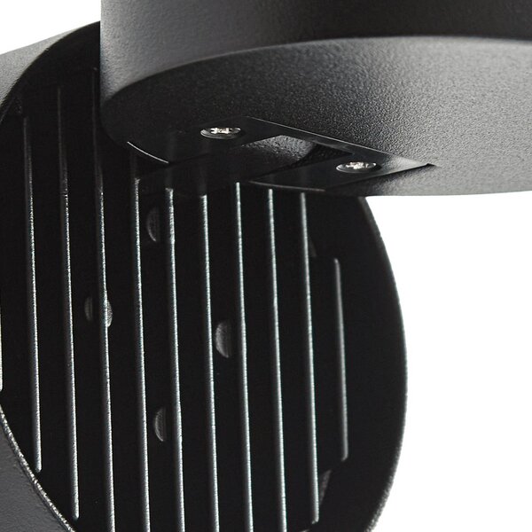 Lindby Reflektor sufitowy LED Nolivar, czarny, Ø 9 cm, IP54 Nolivar, czarny, łazienka, aluminium, nowoczesny