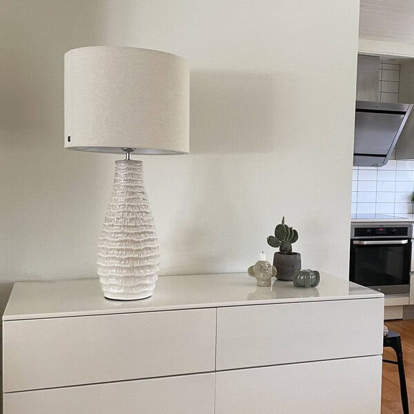 By Rydéns Lampa stołowa Bartha, kremowy / amber, salon / jadalnia, ceramika
