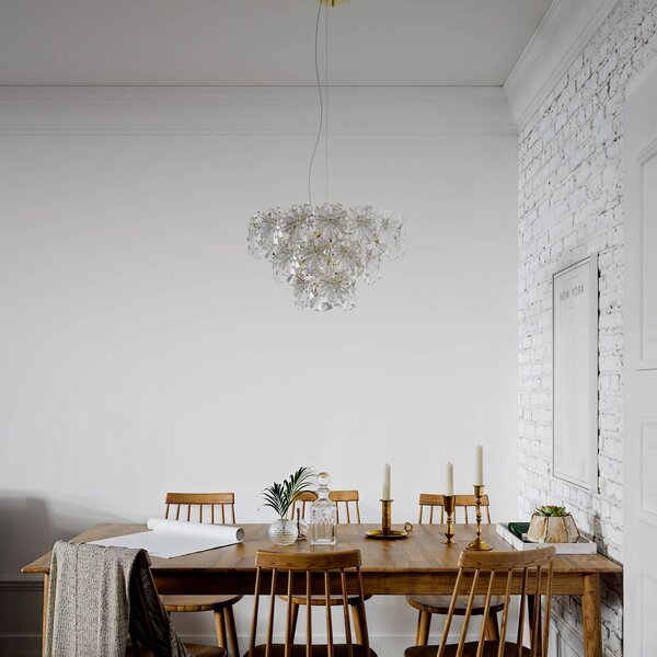 By Rydéns Lampa wisząca kryształowa Lorraine, możliwość ściemniania, przezroczysty / transparentny, salon / jadalnia, metal