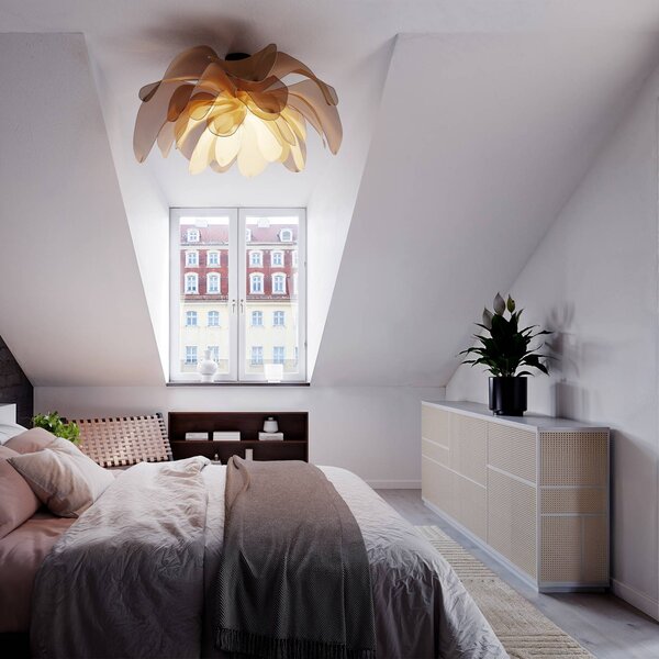 By Rydéns Lampa sufitowa designerska Lou Lou, możliwość ściemniania, kremowy / amber, przedpokój, tkanina / materiał / jedwab, design