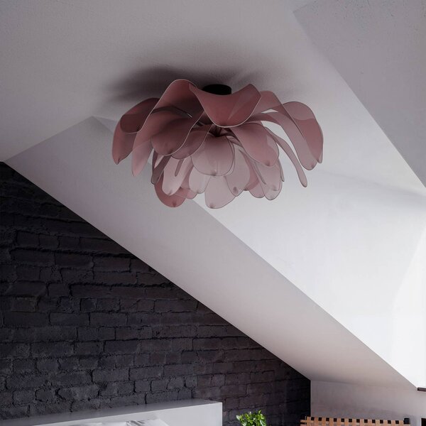By Rydéns Lampa sufitowa designerska Lou Lou, możliwość ściemniania, fioletowy / różowy / bladoróżowy, przedpokój, tkanina / materiał / jedwab, design
