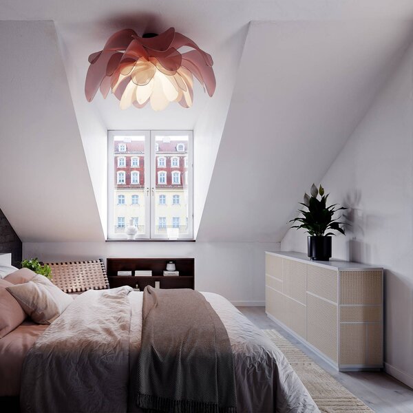By Rydéns Lampa sufitowa designerska Lou Lou, możliwość ściemniania, fioletowy / różowy / bladoróżowy, przedpokój, tkanina / materiał / jedwab, design