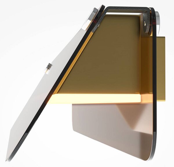 Maytoni Kinkiet LED FLAT, mosiężny / złoty, salon / jadalnia, metal, nowoczesny