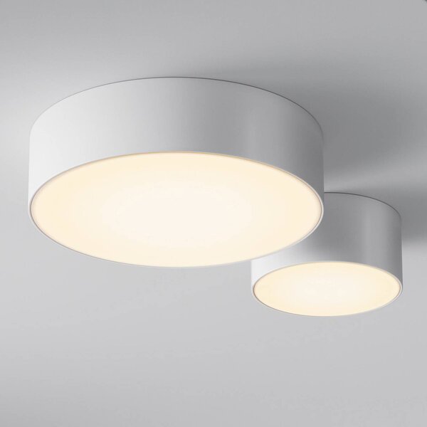 Maytoni Lampa sufitowa zewnętrzna LED Zon, biała, Ø 22 cm, 3000 K, metal Zon, biały / opal, aluminium, nowoczesny