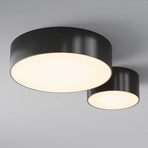 Maytoni Lampa sufitowa zewnętrzna LED Zon, czarna, Ø 22 cm, 3000 K metal Zon, czarny, aluminium, nowoczesny