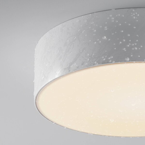 Maytoni Lampa sufitowa zewnętrzna LED Zon, biała, Ø 22 cm, 3000 K, metal Zon, biały / opal, aluminium, nowoczesny