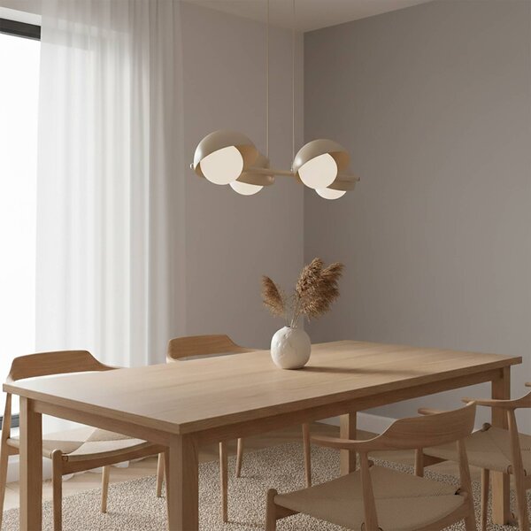 Lampa wisząca szklana Boom 4 EMIBIG LIGHTING, możliwość ściemniania, kremowy / amber, salon / jadalnia, szkło, nowoczesny