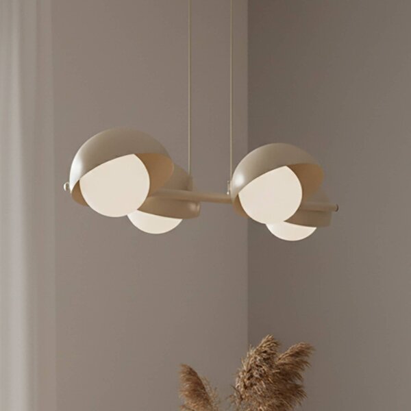 Lampa wisząca szklana Boom 4 EMIBIG LIGHTING, możliwość ściemniania, kremowy / amber, salon / jadalnia, szkło, nowoczesny