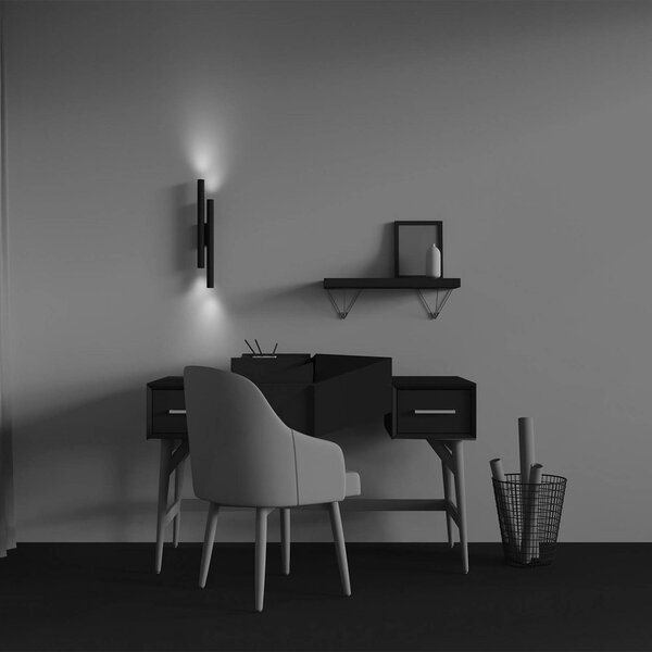 Maytoni Kinkiet LED Calipso, czarny, salon / jadalnia, aluminium, nowoczesny