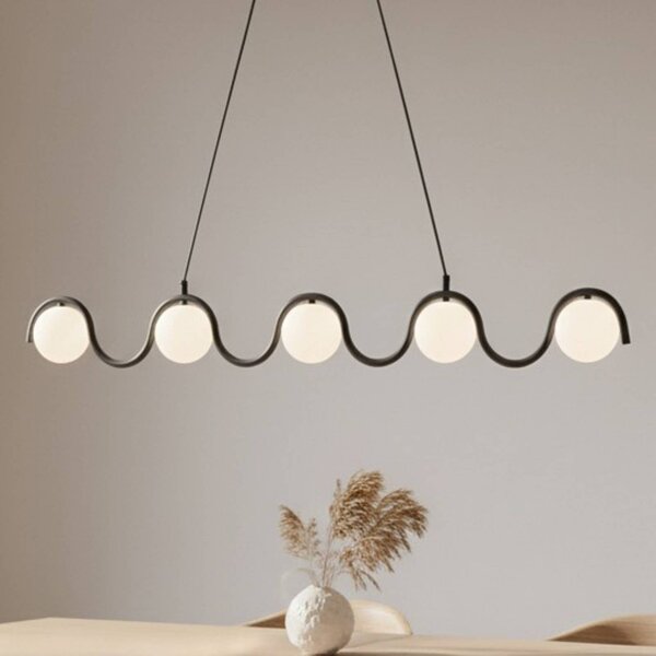 Lampa wisząca szklana Sinus 5 EMIBIG LIGHTING, możliwość ściemniania, czarny, salon / jadalnia, szkło, nowoczesny