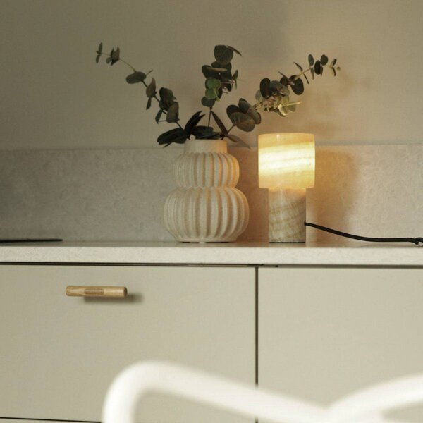 PR Home Lampa stołowa Lucie, kremowy / amber, salon / jadalnia, kamień, nowoczesny