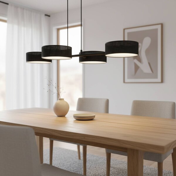 Lampa wisząca Drumz 4 EMIBIG LIGHTING, możliwość ściemniania, czarny, salon / jadalnia, metal, nowoczesny