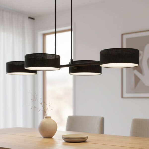 Lampa wisząca Drumz 4 EMIBIG LIGHTING, możliwość ściemniania, czarny, salon / jadalnia, metal, nowoczesny