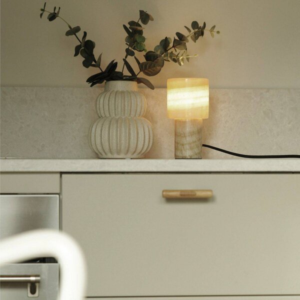 PR Home Lampa stołowa Lucie, kremowy / amber, salon / jadalnia, kamień, nowoczesny